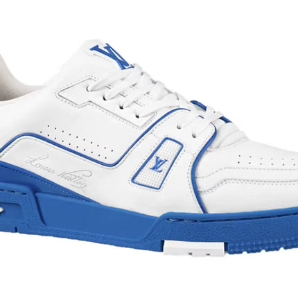 Louis Vuitton Trainer White Blue Signature