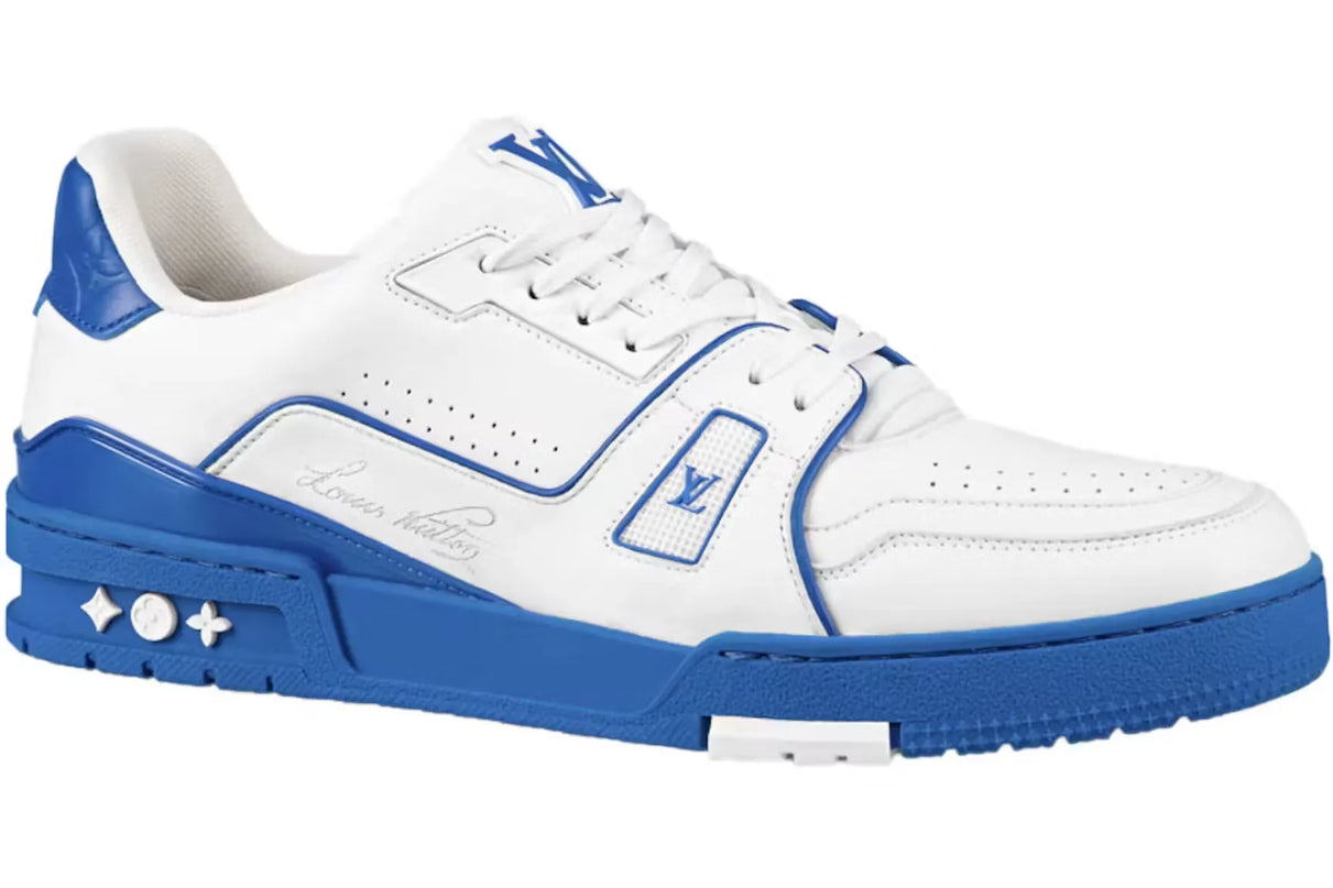 Louis Vuitton Trainer White Blue Signature