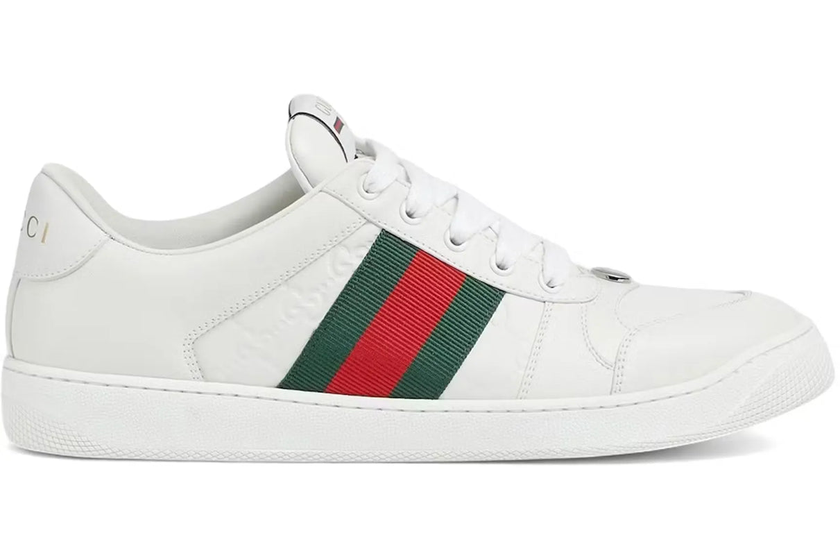 Gucci Screener Distressed GG Embossed Blanco